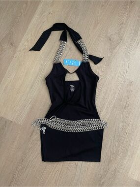 1xblue Chain Mini Dress